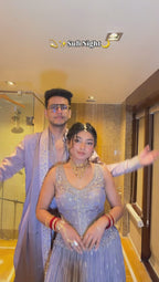 Lavender Dream Crinkle Lehenga Set with Peplum Choli (9741 M-27)