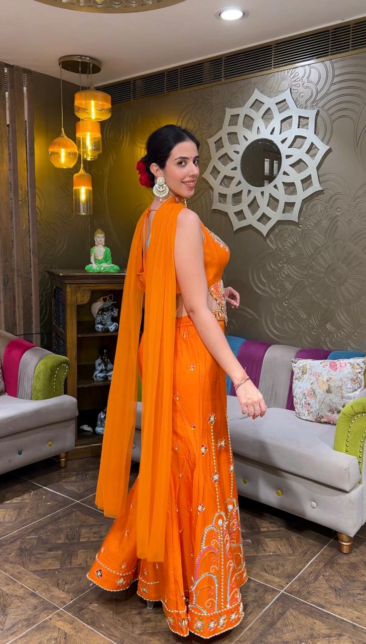 Modernize Lemon Yellow Sharara Co-ord set (4894 M-35)