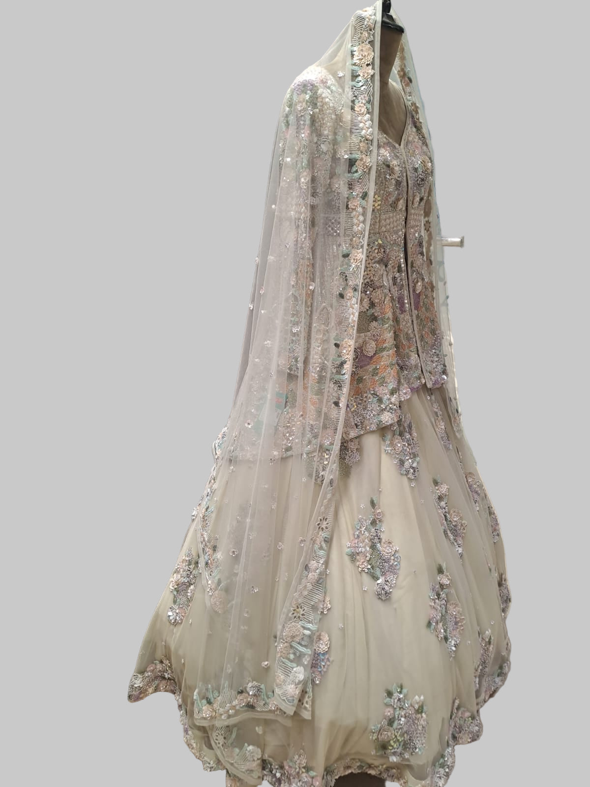 Ethereal Pastel Floral Luxury Lehenga Set (2413554 D-12)