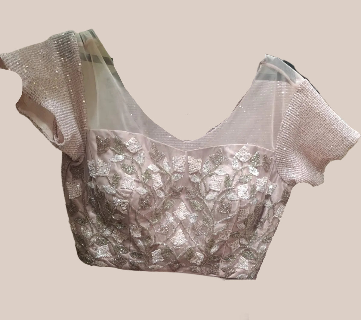 Blush Sequin Dream Saree (599-A D-1) Secondary image