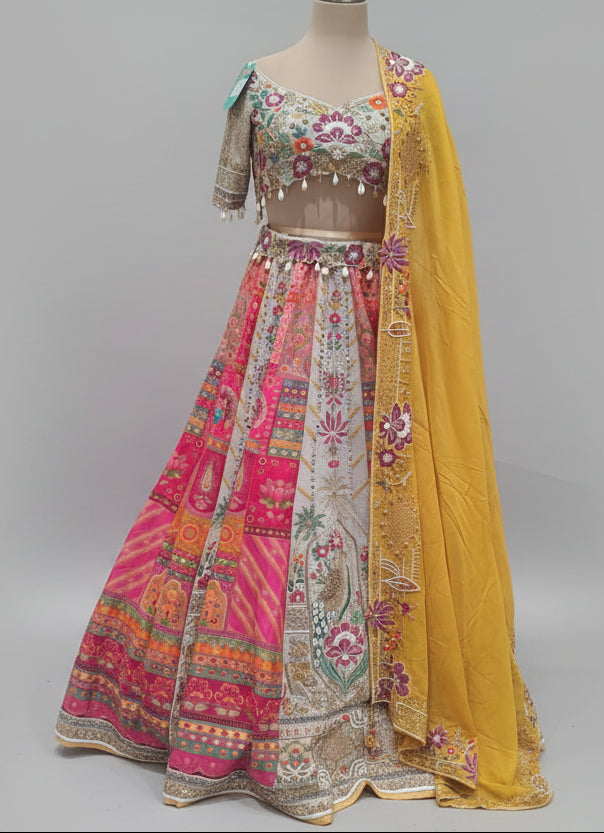 Floral Mosaic Heritage Lehenga