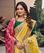 Mustard Banarasi Silk Saree