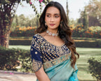 Jacquard Silk Saree with Ornate Scalloped Border