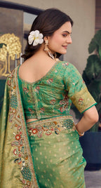 Emerald Moss Silk Saree