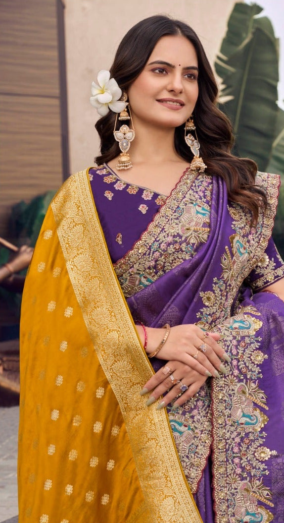 Royal Purple Banarasi Silk Saree