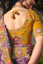 Royal Lavender Jacquard Silk Saree