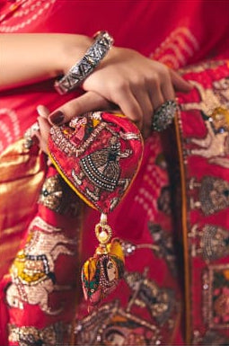 Bandhani Silk Saree with Pichwai Embroidery
