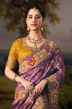 Royal Lavender Jacquard Silk Saree