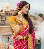 Bandhani-Grid Embroidered Designer Saree