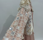 Blush Radiance Embroidered Jacket & Palazzo Set
