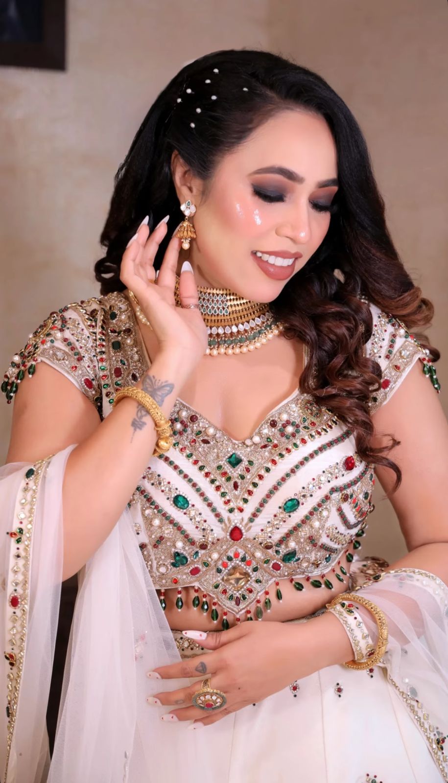 Regal Multi-Gem Embellished Lehenga Set