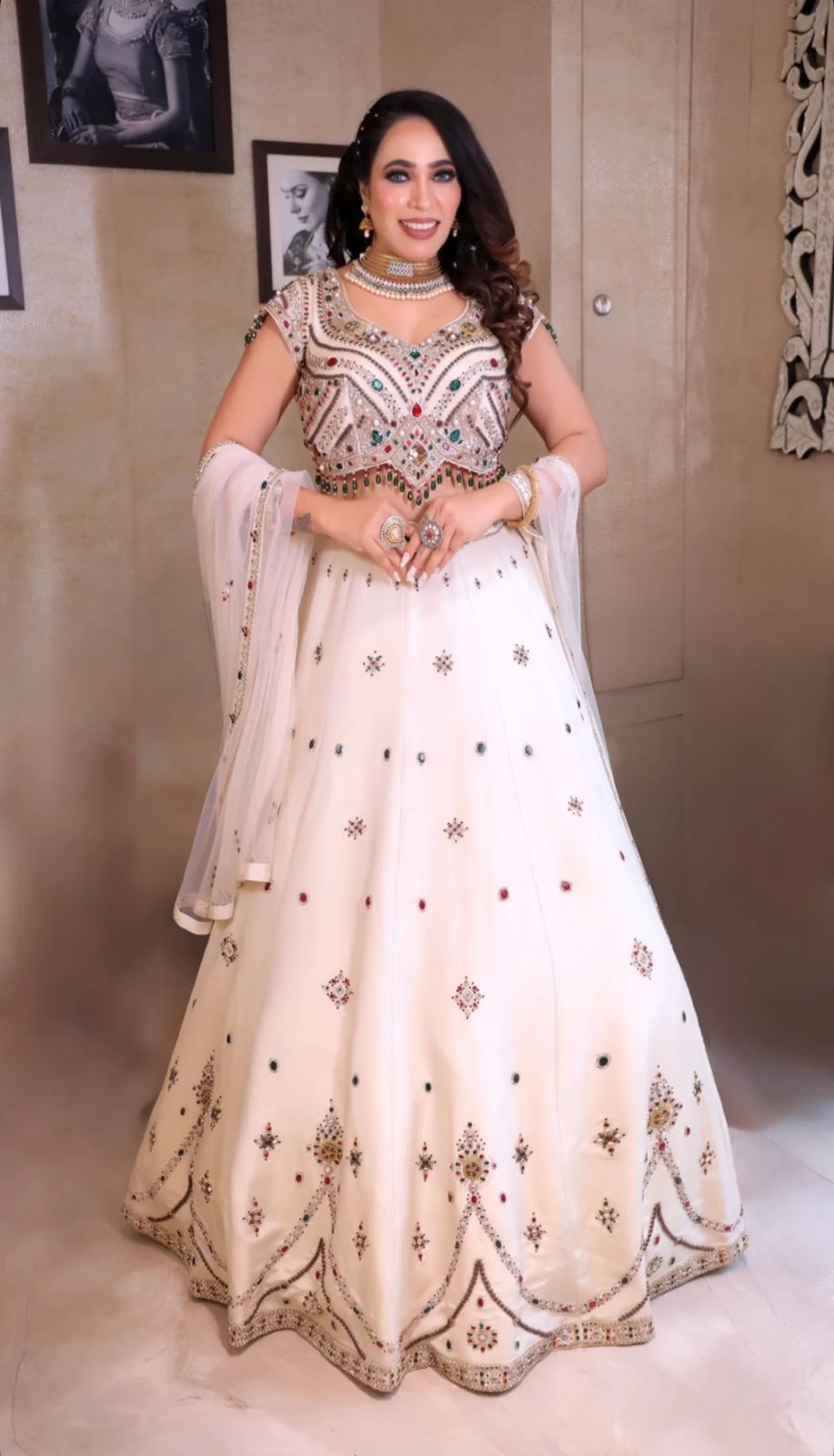 Regal Multi-Gem Embellished Lehenga Set