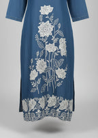 Blue Linen-Silk Suit Set