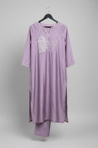 Lilac Silk Chanderi Suit Set