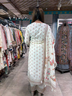 Ivory Elegance Floral Printed Suit Set