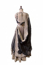 Regal Black and Gold Embroidered Lehenga Choli