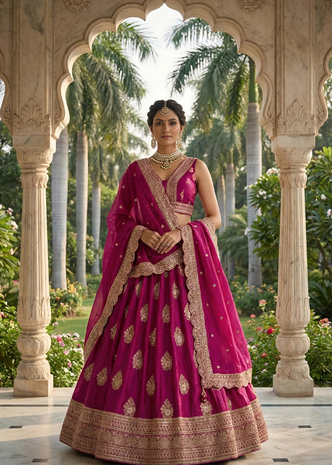 Exquisite Handcrafted Silk Lehenga Set Secondary image