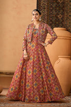 Patola Printed Floor-Length Gown Set