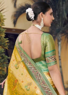 Radiant Yellow Banarasi Silk Saree