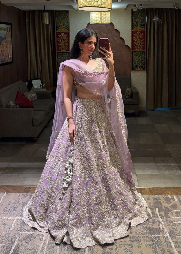 Lavender Frost Embroidered Lehenga (2192 D-83)