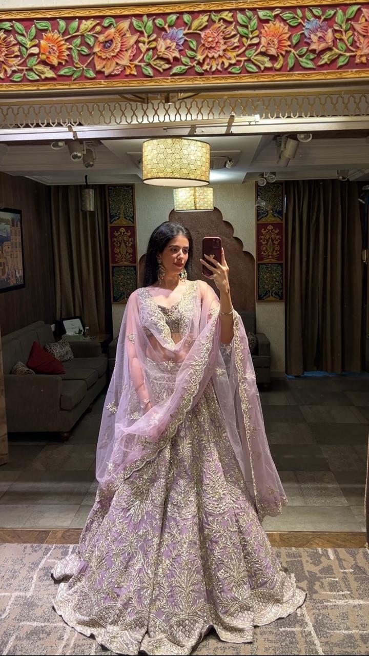 Lavender Frost Embroidered Lehenga (2192 D-83)