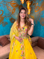 Floral Embroidered Organza Lehenga Choli Set