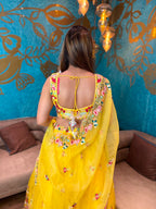 Floral Embroidered Organza Lehenga Choli Set