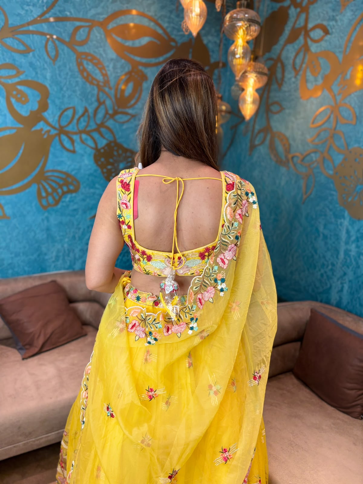 Floral Embroidered Organza Lehenga Choli Set