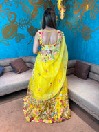 Floral Embroidered Organza Lehenga Choli Set