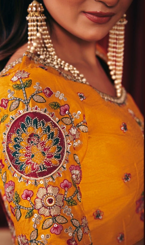 Half-and-Half Bandhani Silk Saree