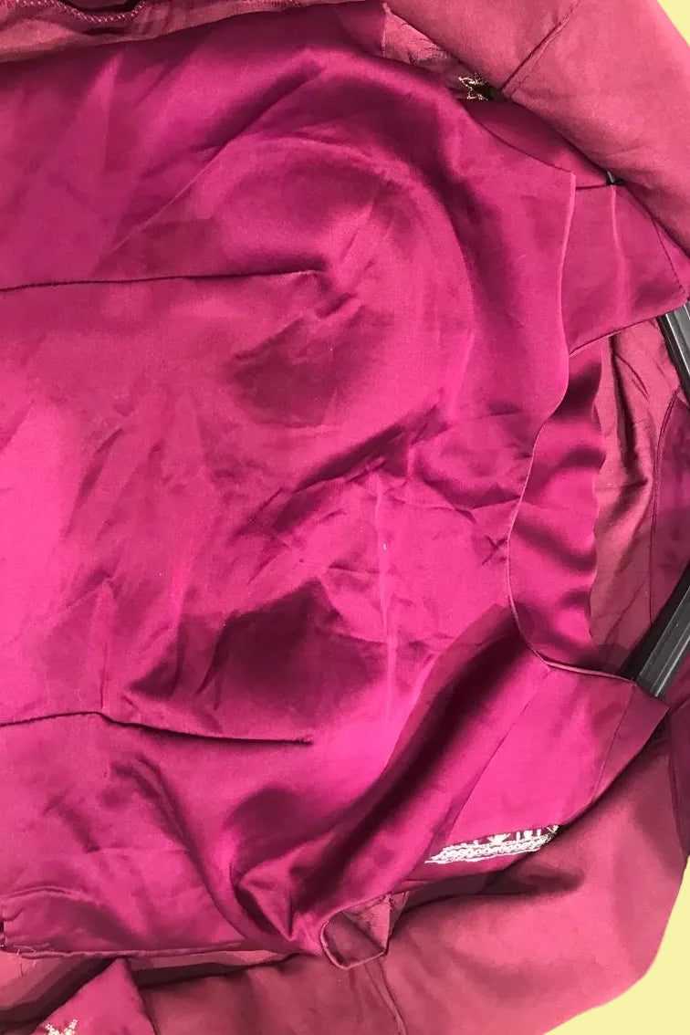 Elegant Wine Silk Saree with Designer Embroidered Border