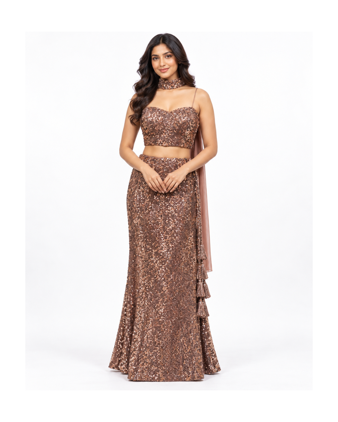 Bronze Sequin Lehenga
