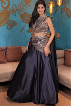 Contemporary Mauve Fusion Lehenga