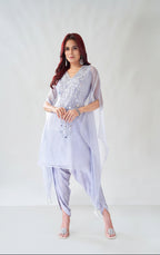 Lavender Lilac Dhoti Cape Set