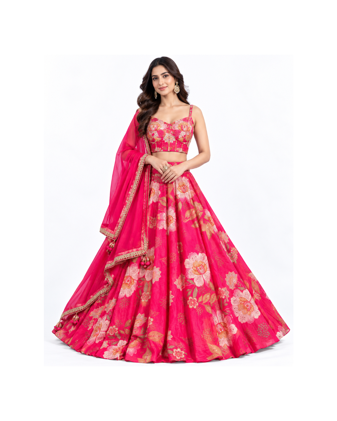 Rani Pink Floral Lehenga