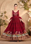 Deep Maroon Hand-Embroidered Anarkali Set