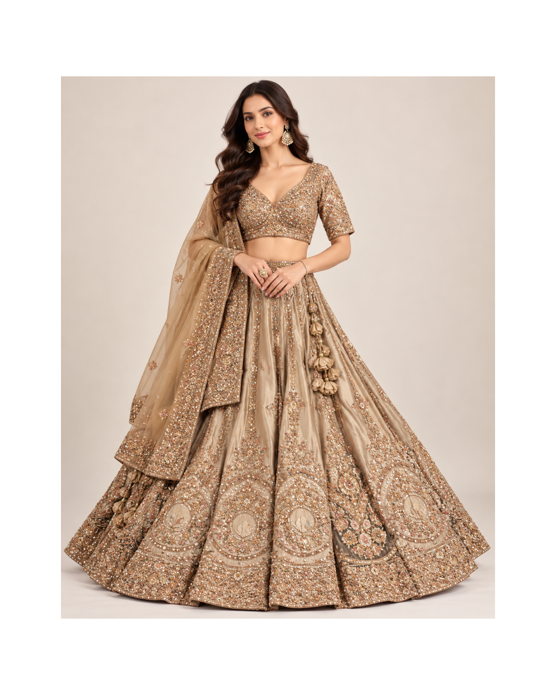 Champagne Gold Embellished Lehenga