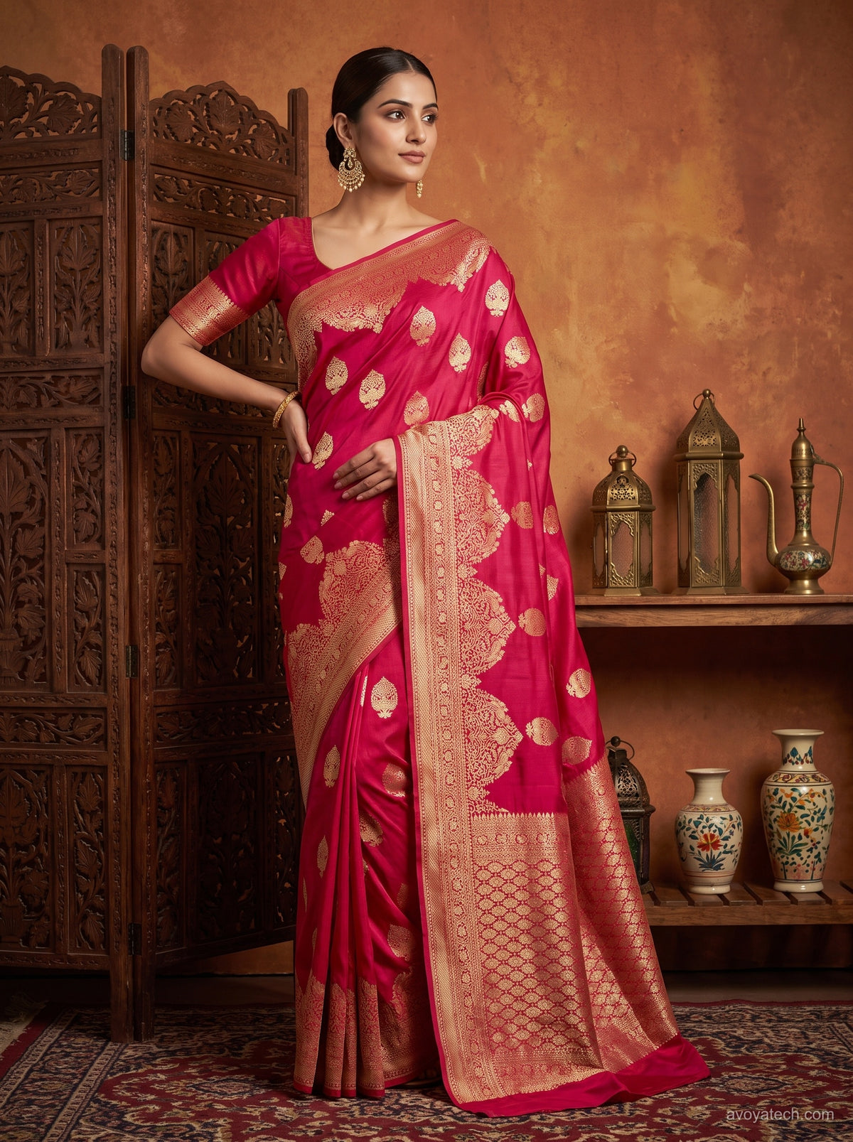 Floral Printed Traditional Saree