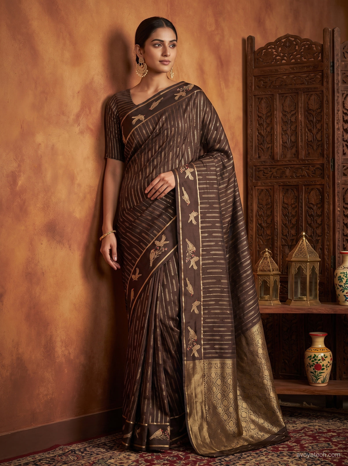 Traditional Printed Saree with Floral Motifs