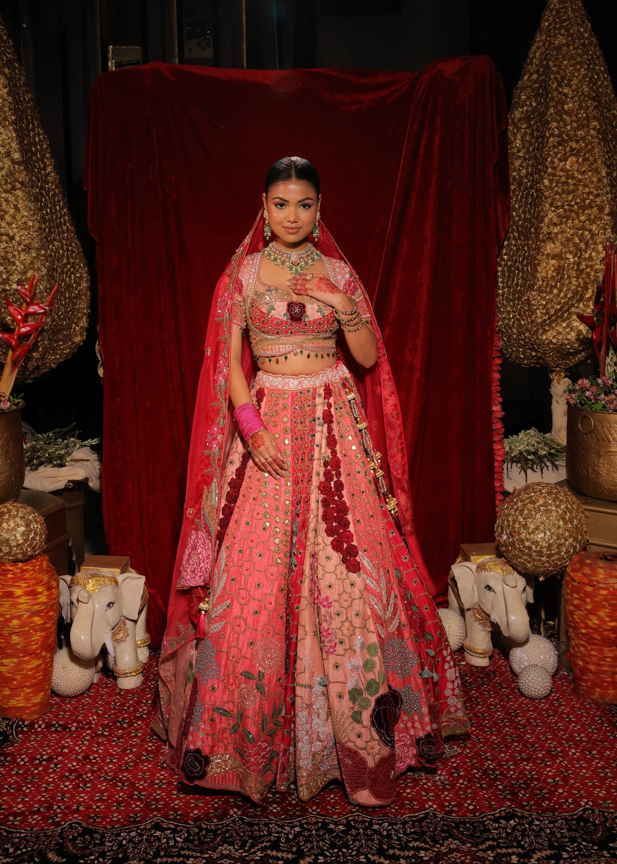 Floral Embroidered Lehenga Choli Set Main image