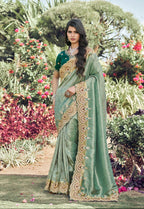 Seafoam Opulence Saree