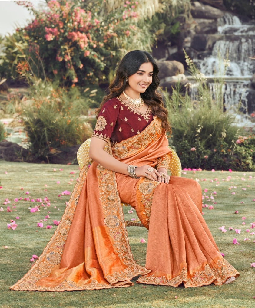 Carlo Sunset Heritage Saree Secondary image