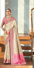 Ivory Rose Heritage Banarasi Saree