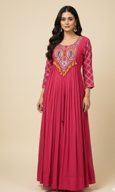 Radiant Peacock Mustard Gown(S-47 B-1)