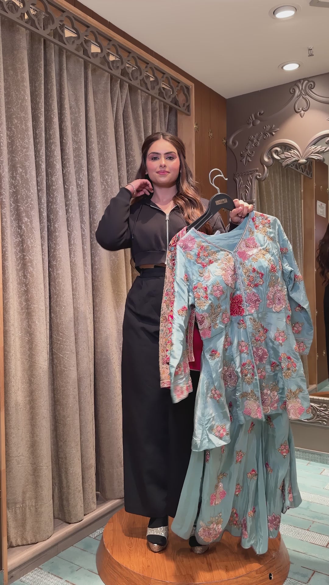 Celestial Bloom Sharara Kurti Set (12052 GS-104)