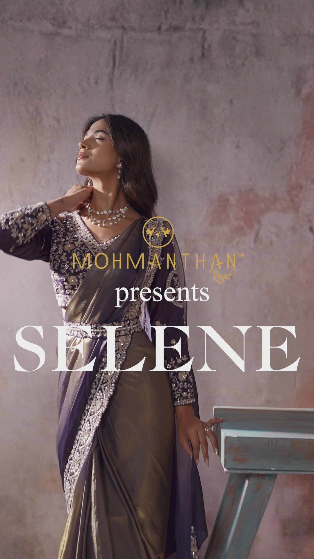 Purple Gold Satin Silk Saree