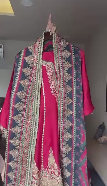 Royal Crimson Sharara Suit (14163 D-145)