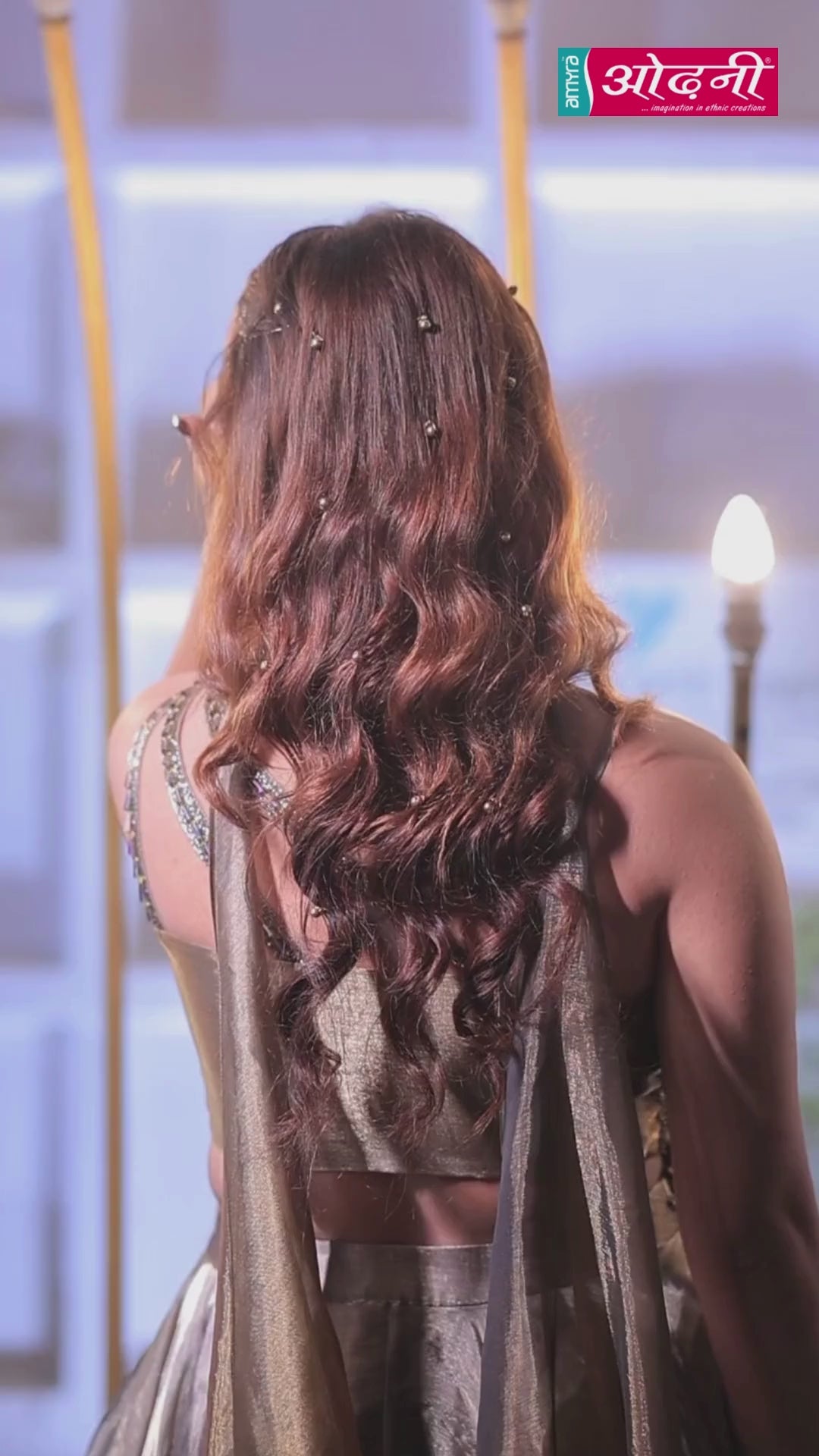 Gilded Graphite Sculpture Lehenga (CS31 M-98)