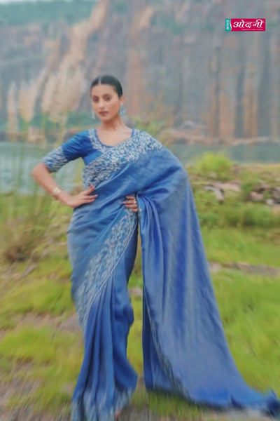 Regal Blue Embellished Saree (8601 GS-133)