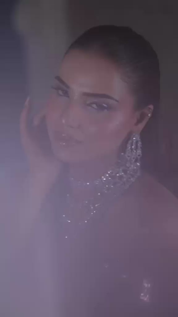 Enchanted Mauve and Metallic Silver Cocktail Lehenga